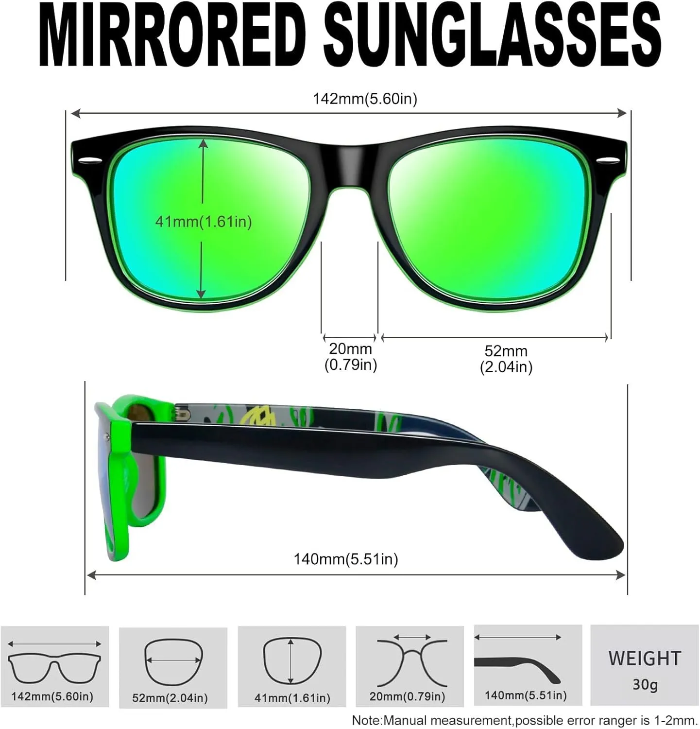KANASTAL Polarized Sunglasses for Men Women with UV400 Protection Classic Square Sun Glasses Fashion Trendy Shades 2 Pack
