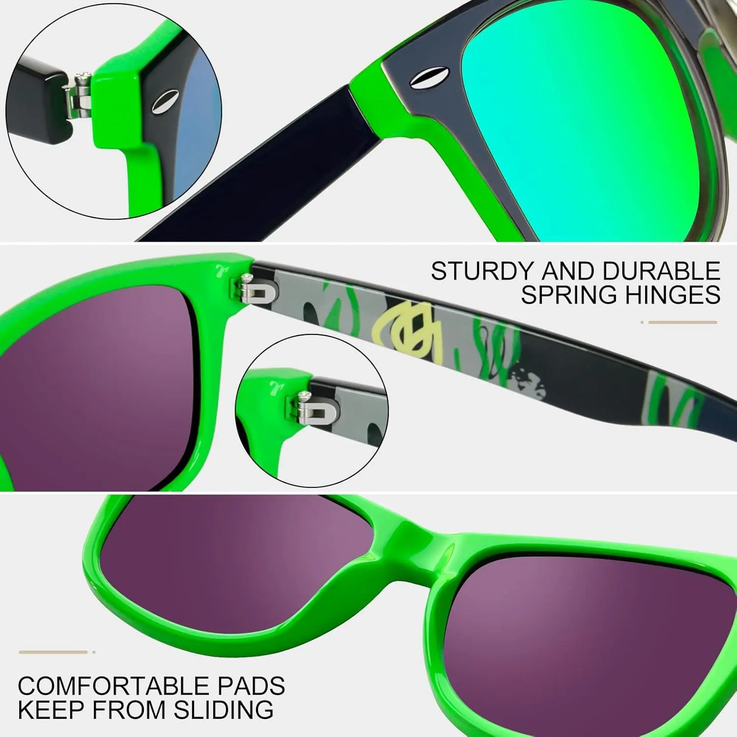 KANASTAL Polarized Sunglasses for Men Women with UV400 Protection Classic Square Sun Glasses Fashion Trendy Shades 2 Pack