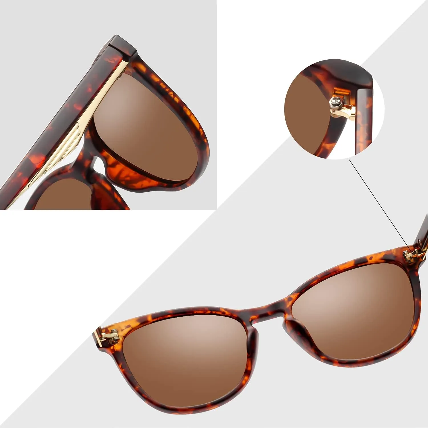 KANASTAL Polarized Sunglasses for Women Men with UV400 Classic Vintage Sun Glasses Women Fashion Trendy Horn Design Shades
