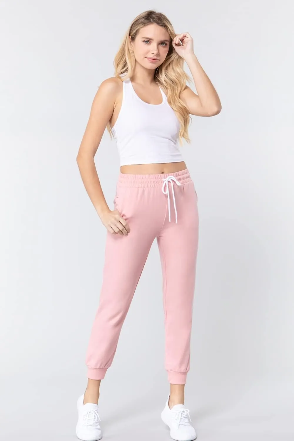 Khanomak Women's Active Yoga French Terry Sweatpants Workout Joggers Pants