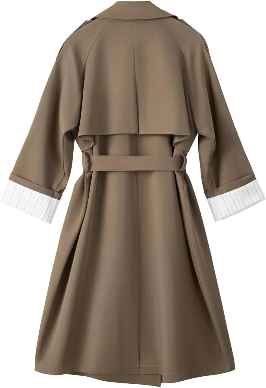 Korean Style Oversized Long Double-Breasted Trench Coats for Women Spring Fall Women’s Windbreaker Coat Outerwear