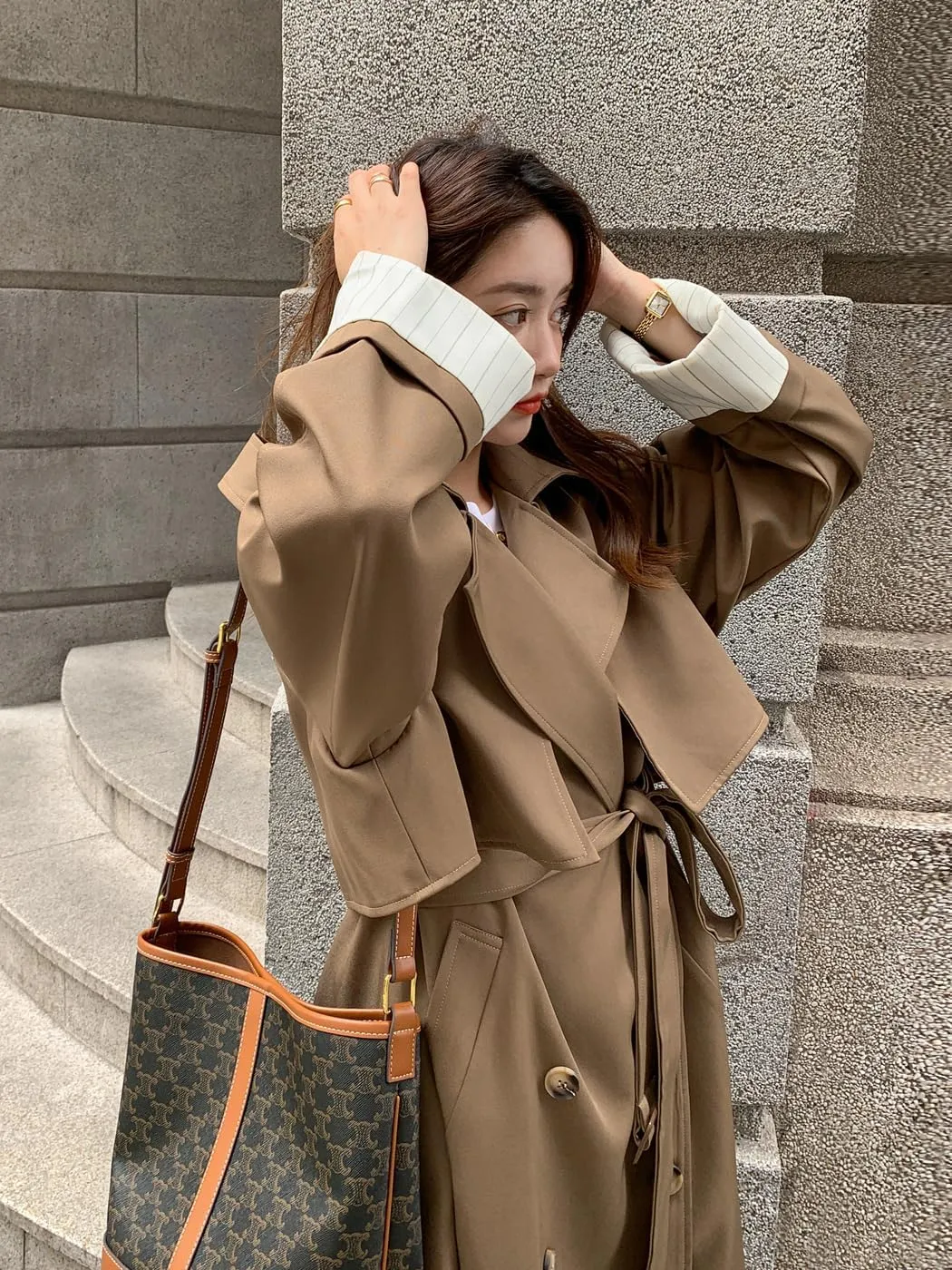 Korean Style Oversized Long Double-Breasted Trench Coats for Women Spring Fall Women’s Windbreaker Coat Outerwear