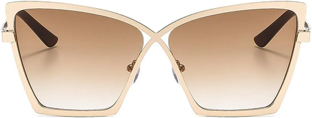 laureles Vintage Cat Eye Y2K Sun Glasses Women Champagne Metal Frame Sunglasses Men Punk Beach Shades Female