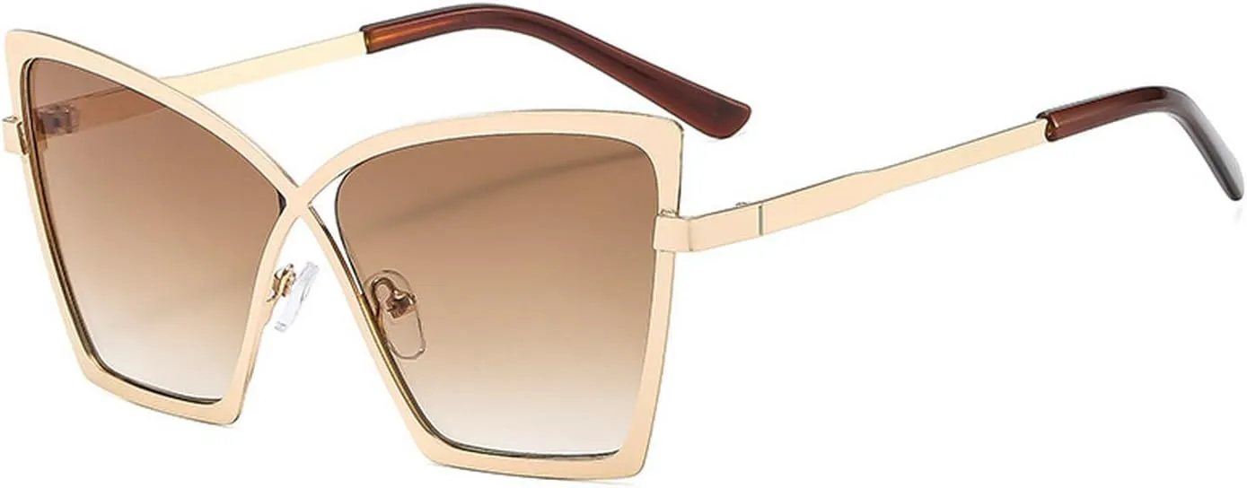 laureles Vintage Cat Eye Y2K Sun Glasses Women Champagne Metal Frame Sunglasses Men Punk Beach Shades Female
