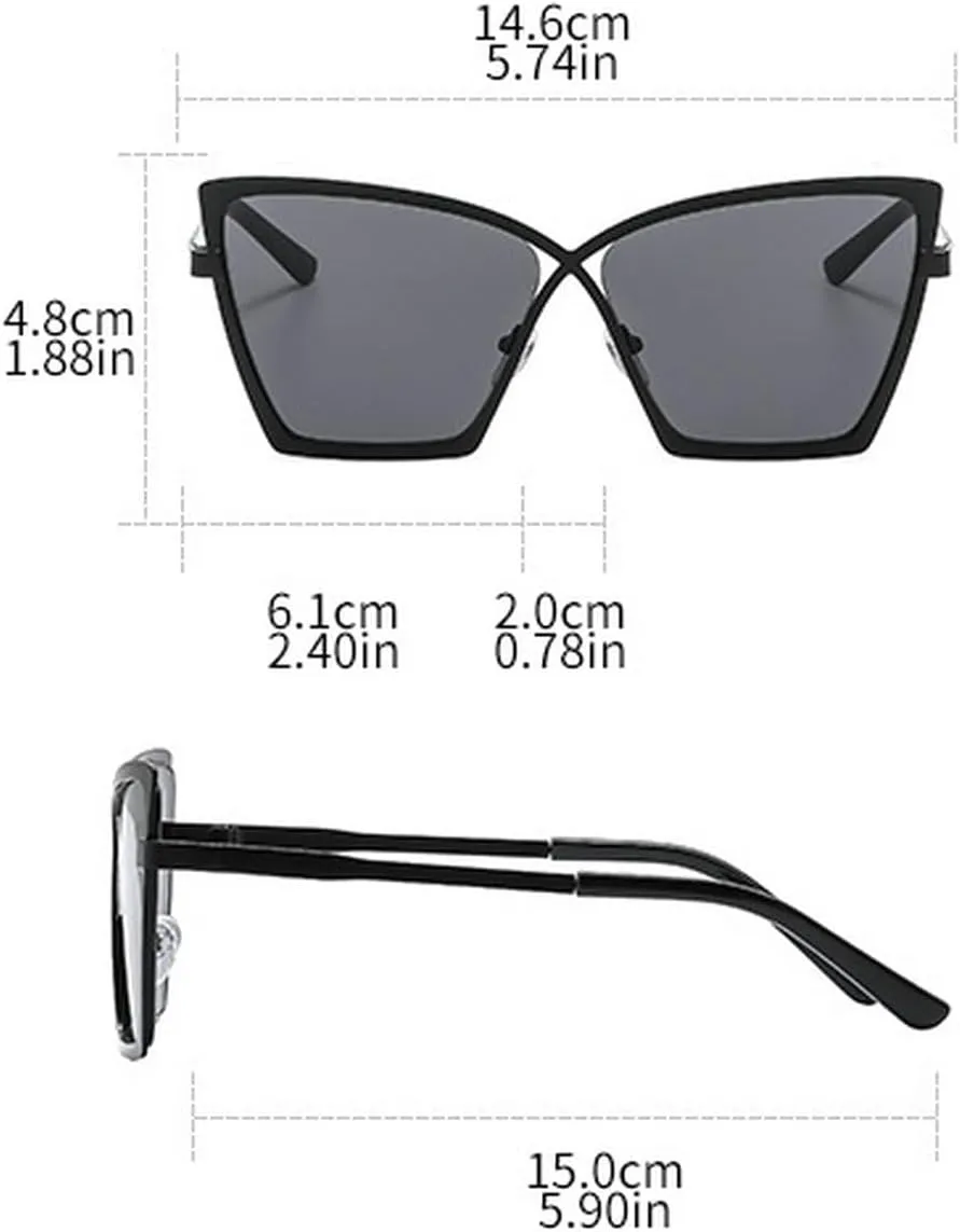 laureles Vintage Cat Eye Y2K Sun Glasses Women Champagne Metal Frame Sunglasses Men Punk Beach Shades Female