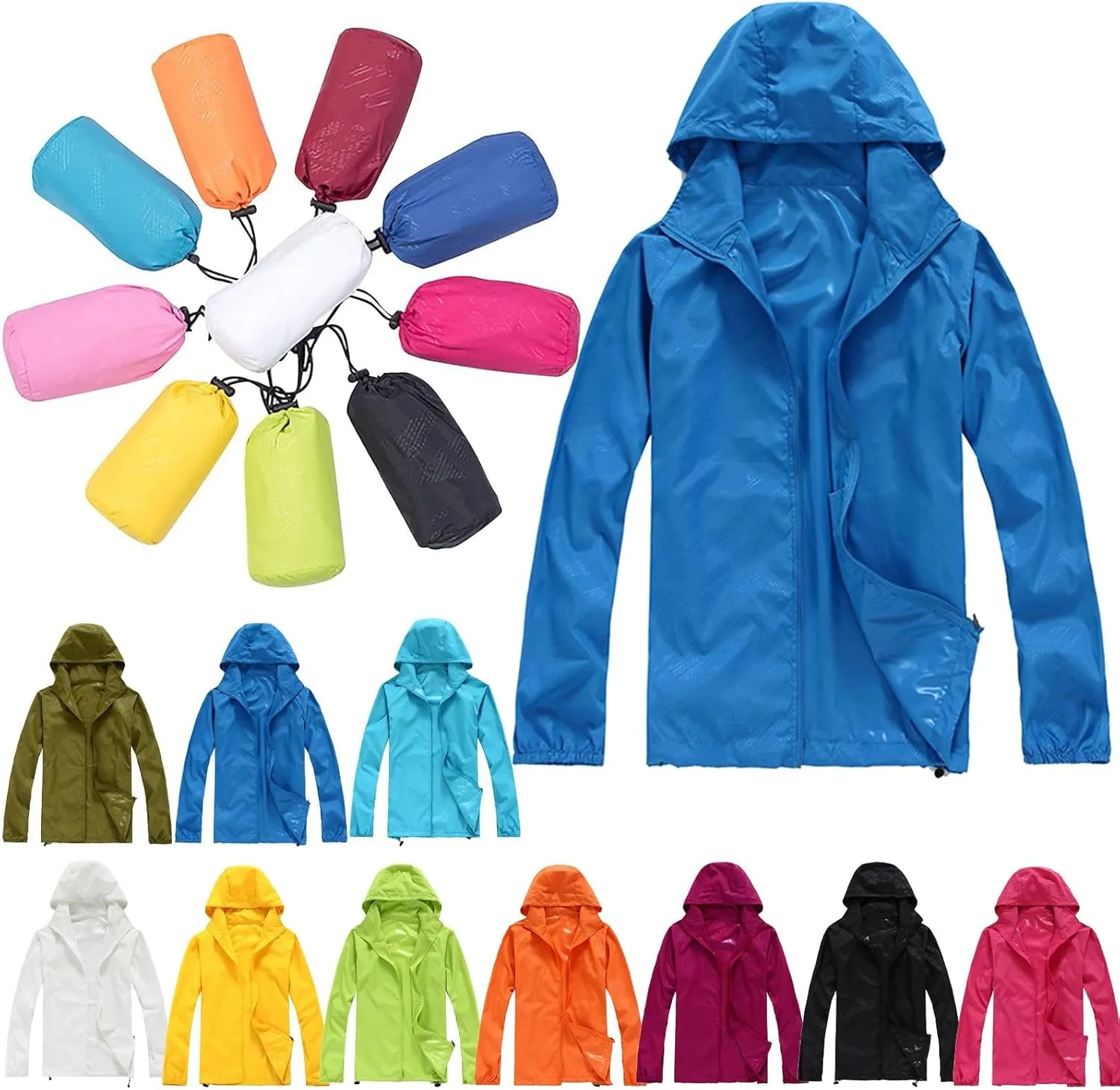 LCMTWX Womens Coat Jacket Oversized Pocket Sweatshirt Casual Drawstring Clothing Zipper Track Jacket Solid Color Fall
