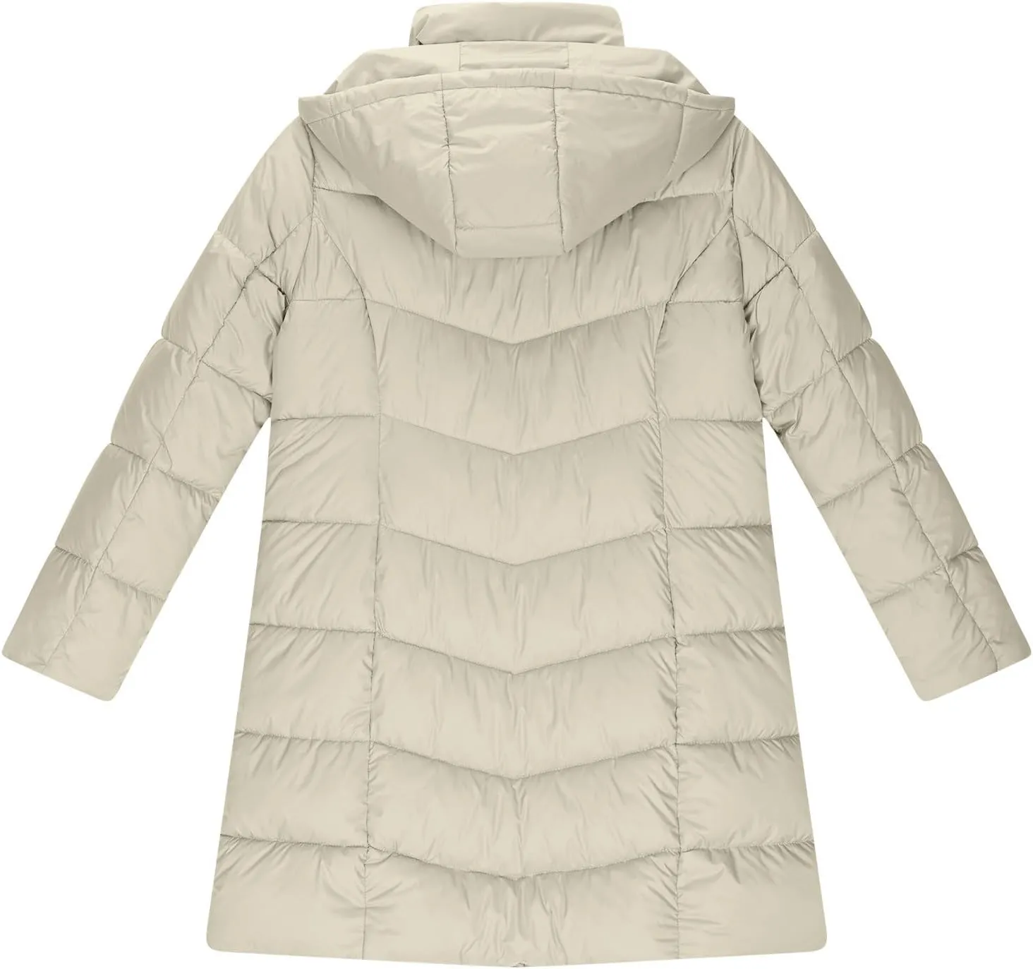 Lmdudan Women's Winter Down Jacket with Hood Quilted Puffer Coats 2024 Fashion Long Sleeve Warm Outwear with Pockets