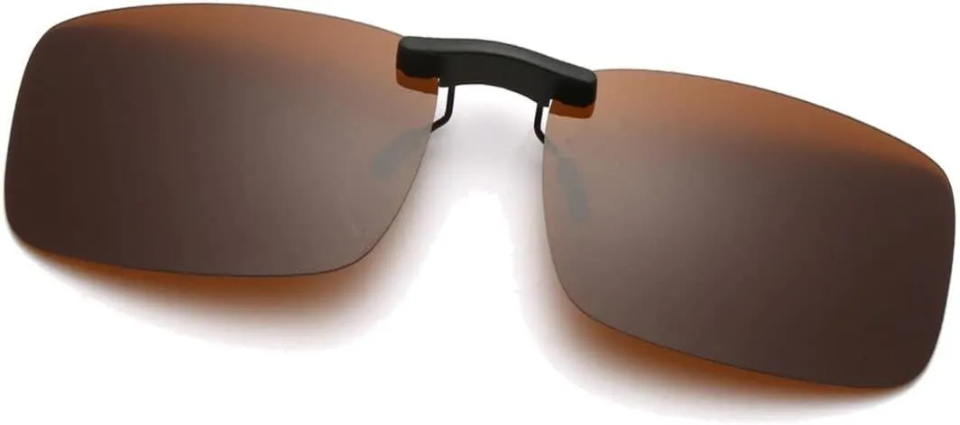 Long Keeper Polarized Clip On Rimless Sunglasses Women Men Square Non-Flip Up Fishing Driving Sunglasses