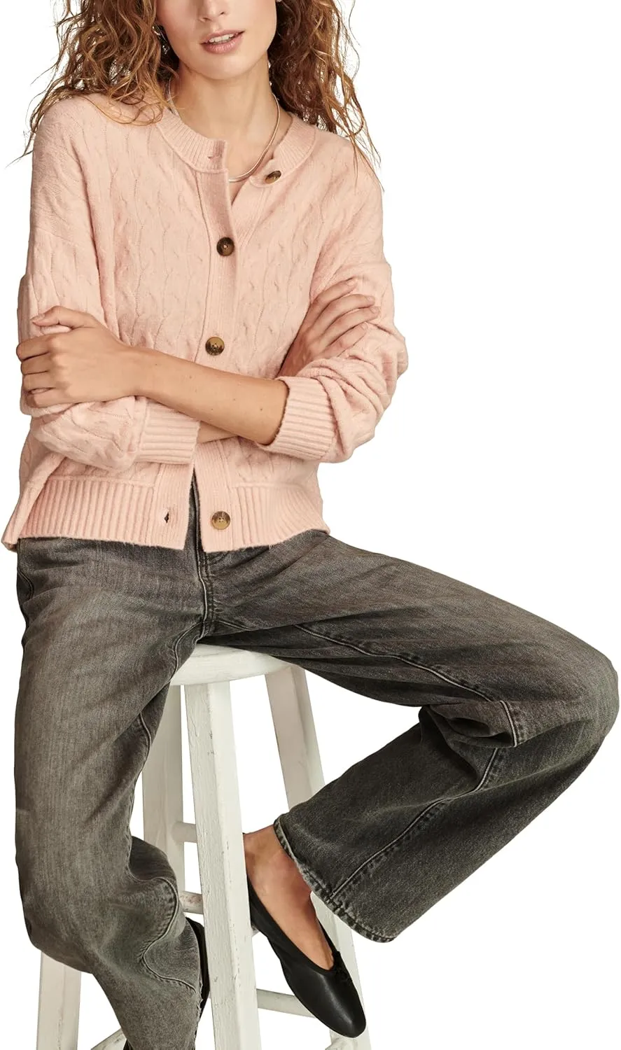 Lucky Brand Women's Slouchy Cropped Cardi