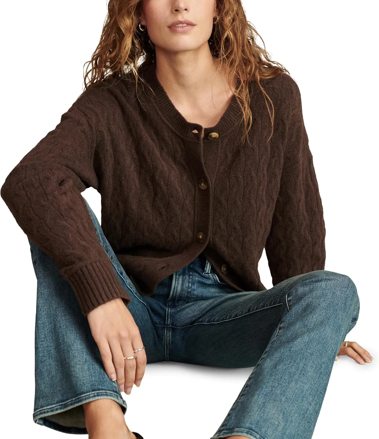 Lucky Brand Women's Slouchy Cropped Cardi