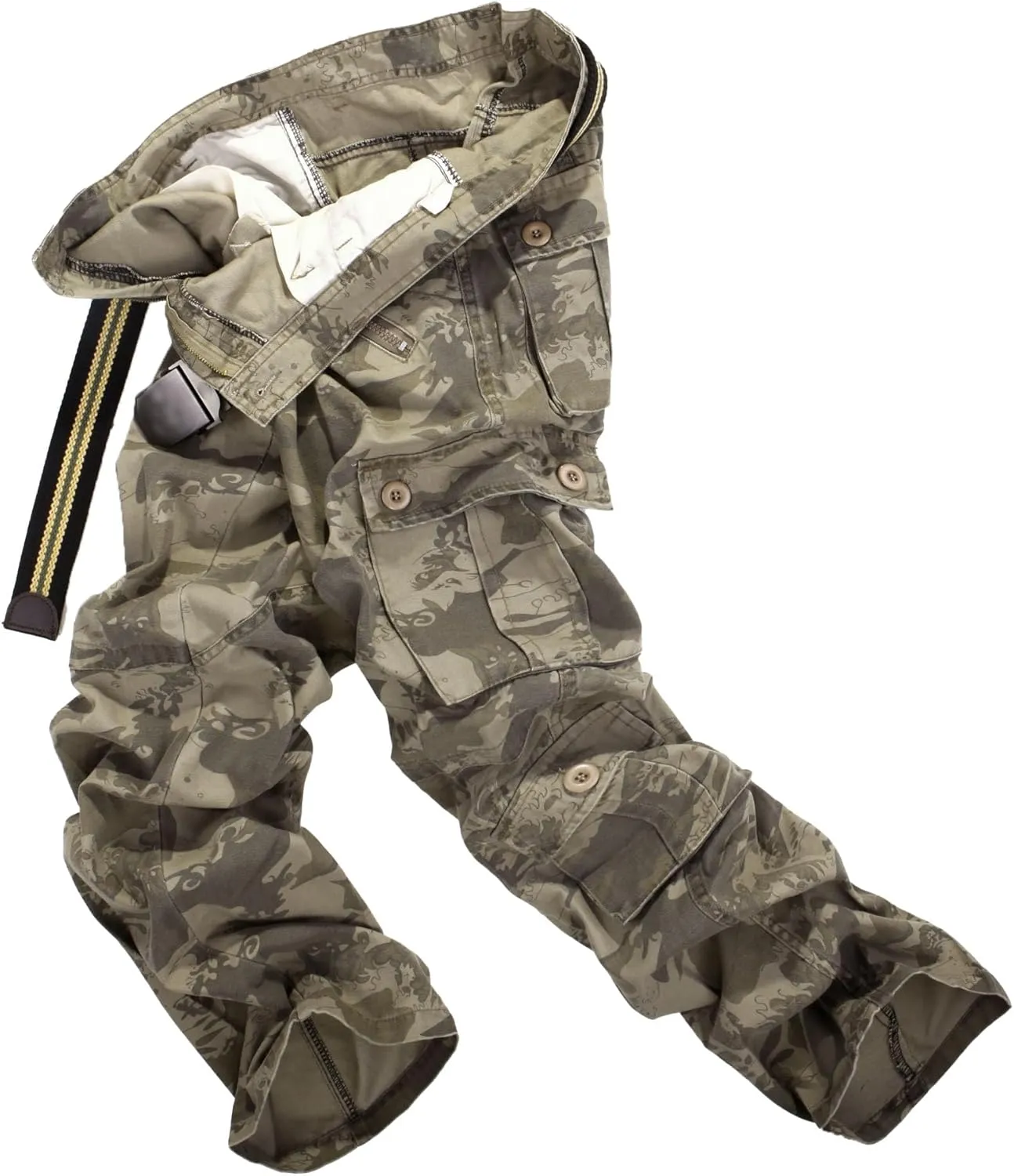 Maiyifu-GJ Men's Military Cargo Pants Multi-Pockets Camouflage Cargo Pants Lightweight Casual Athletic Hiking Trousers