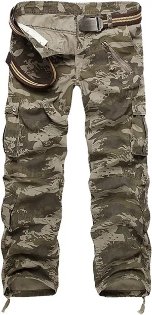 Maiyifu-GJ Men's Military Cargo Pants Multi-Pockets Camouflage Cargo Pants Lightweight Casual Athletic Hiking Trousers
