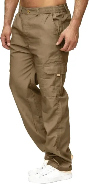 Male Versatile All Season Cargo Pants Multi Pocket Zip Button Hem Solid Color Plus Size Outdoor Lightweight Pants