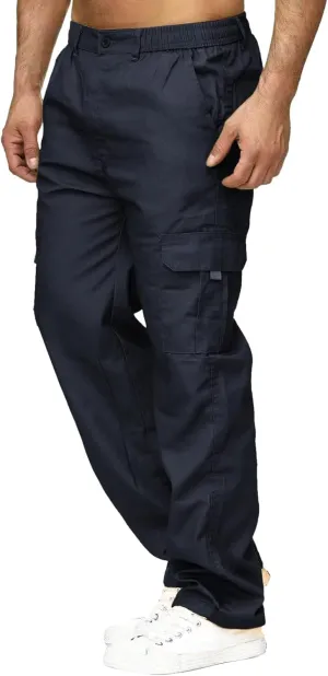 Male Versatile All Season Cargo Pants Multi Pocket Zip Button Hem Solid Color Plus Size Outdoor Trousers Sport