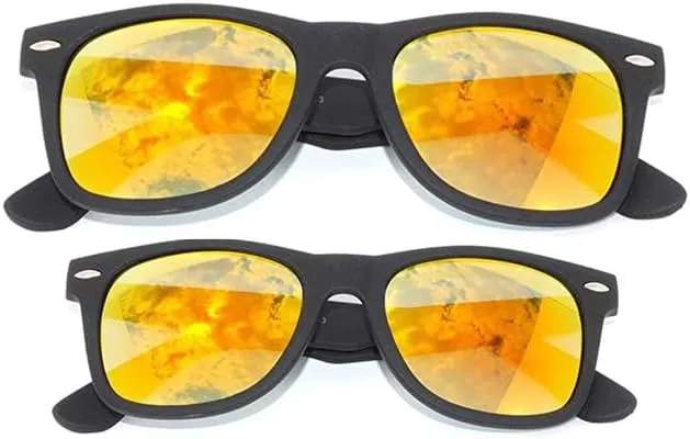 Matching Family Retro Sunglasses - UV400 Colorful Frame Mirror Glasses - Parent & Child Family Photo Matching Outfits