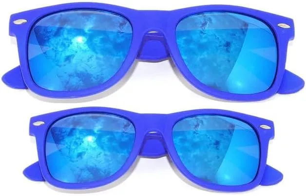 Matching Family Retro Sunglasses - UV400 Colorful Frame Mirror Glasses - Parent & Child Family Photo Matching Outfits