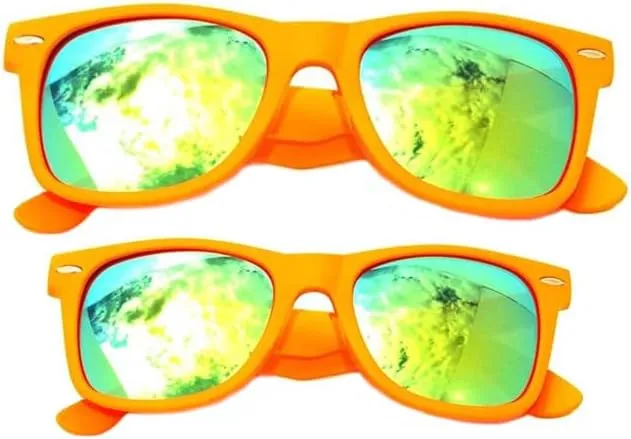Matching Family Retro Sunglasses - UV400 Colorful Frame Mirror Glasses - Parent & Child Family Photo Matching Outfits