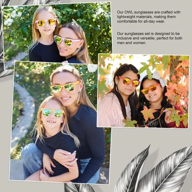 Matching Family Retro Sunglasses - UV400 Colorful Frame Mirror Glasses - Parent & Child Family Photo Matching Outfits