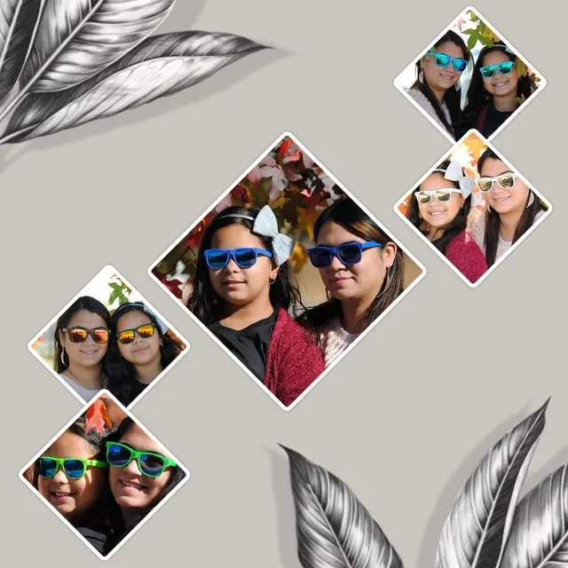 Matching Family Retro Sunglasses - UV400 Colorful Frame Mirror Glasses - Parent & Child Family Photo Matching Outfits