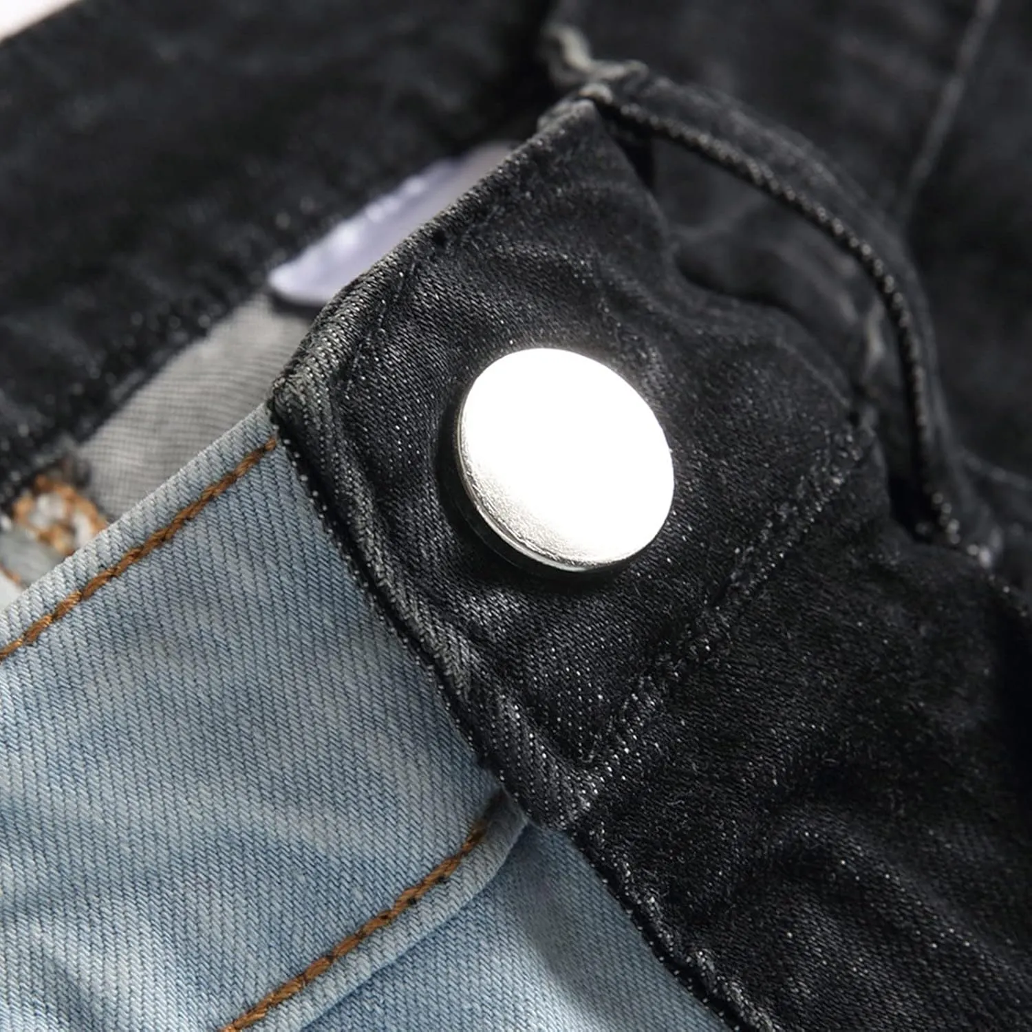 Means Jeans Casual Pocket Drawstring Waist Solid Color Slim Toe Jeans Pants Flex Waist Jean Men's Lightweight Jeans