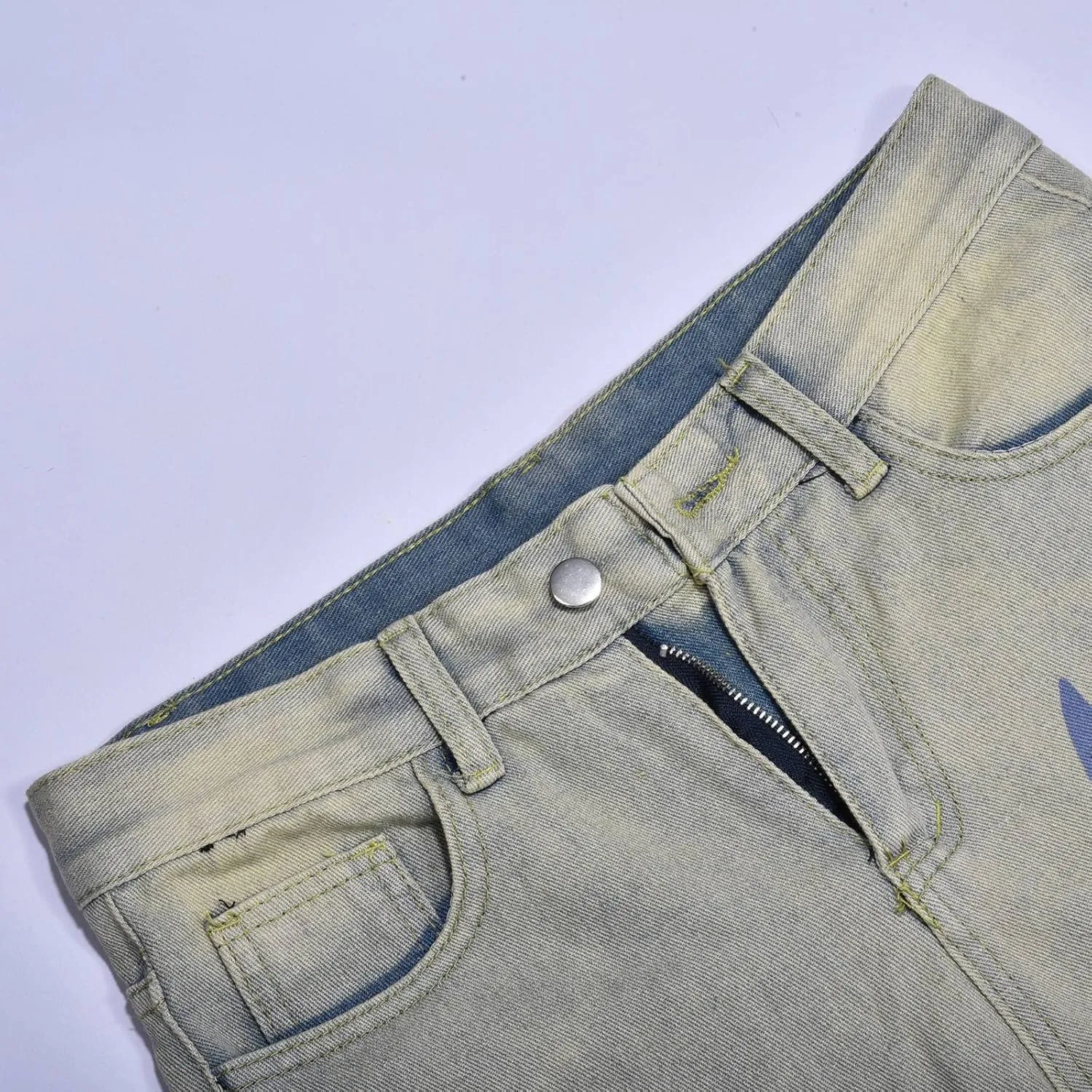Means Jeans Comfort Stretch Denim Straight Leg Relaxed Fit Jeans for Men Flat Front Hidden Comfort Waistband Pant