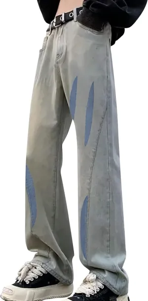Means Jeans Comfort Stretch Denim Straight Leg Relaxed Fit Jeans for Men Flat Front Hidden Comfort Waistband Pant