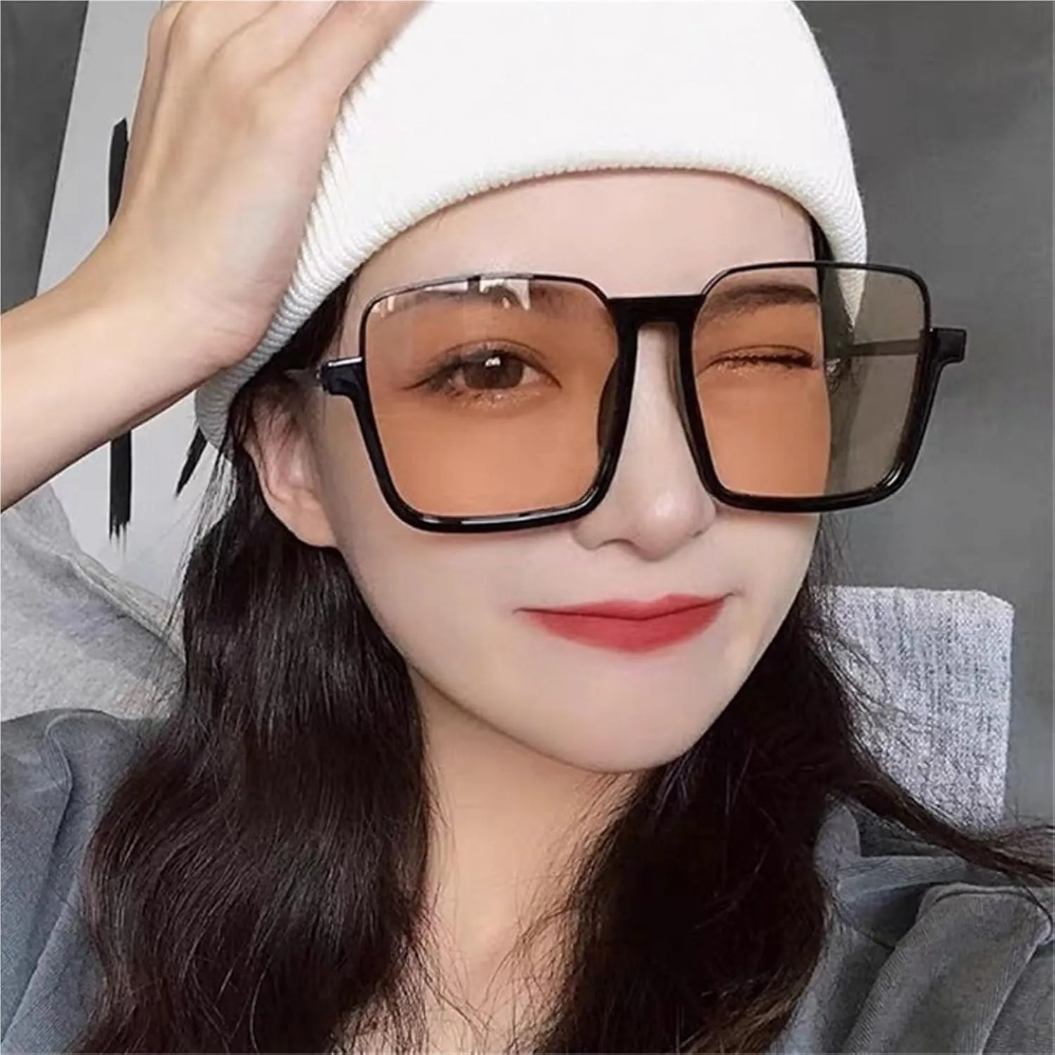 Men And Women Square Large Frame Fashion Outdoor Driving Beach Vacation Polarized Sunglasses