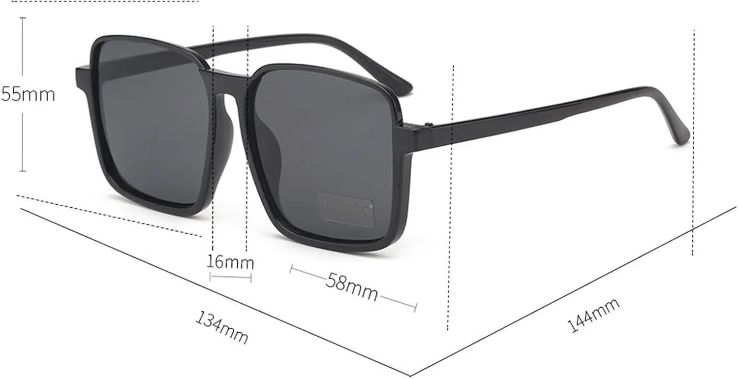 Men And Women Square Large Frame Fashion Outdoor Driving Beach Vacation Polarized Sunglasses