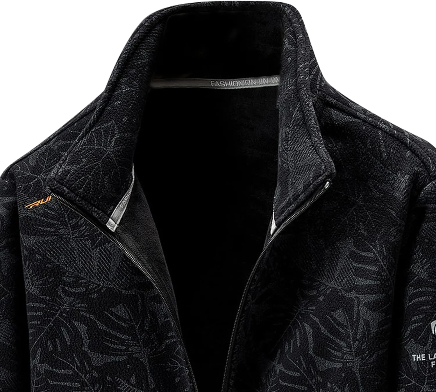 Men Fleece Jacket Winter Warm Lightweight Stand Collar Coat Full Zip Long Sleeve Jackets for Hiking Travel Casual Outwear