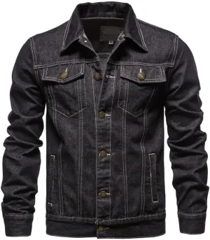 Men Motorcycle Jeans Jackets Mens Oversized Cotton Denim Coat