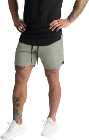 Mens 5" Workout Running Shorts Quick Dry Bodybuilding Gym Athletic Shorts Loose Fit Basketball Exercise Hiking Short