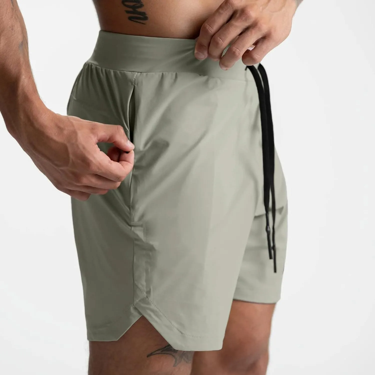 Mens 5" Workout Running Shorts Quick Dry Bodybuilding Gym Athletic Shorts Loose Fit Basketball Exercise Hiking Short