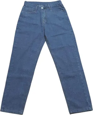 Men's Athletic-Fit Jean Old Men and Women Straight Korean Version Boys Casual Trousers Middle Waist Denim Long Pants