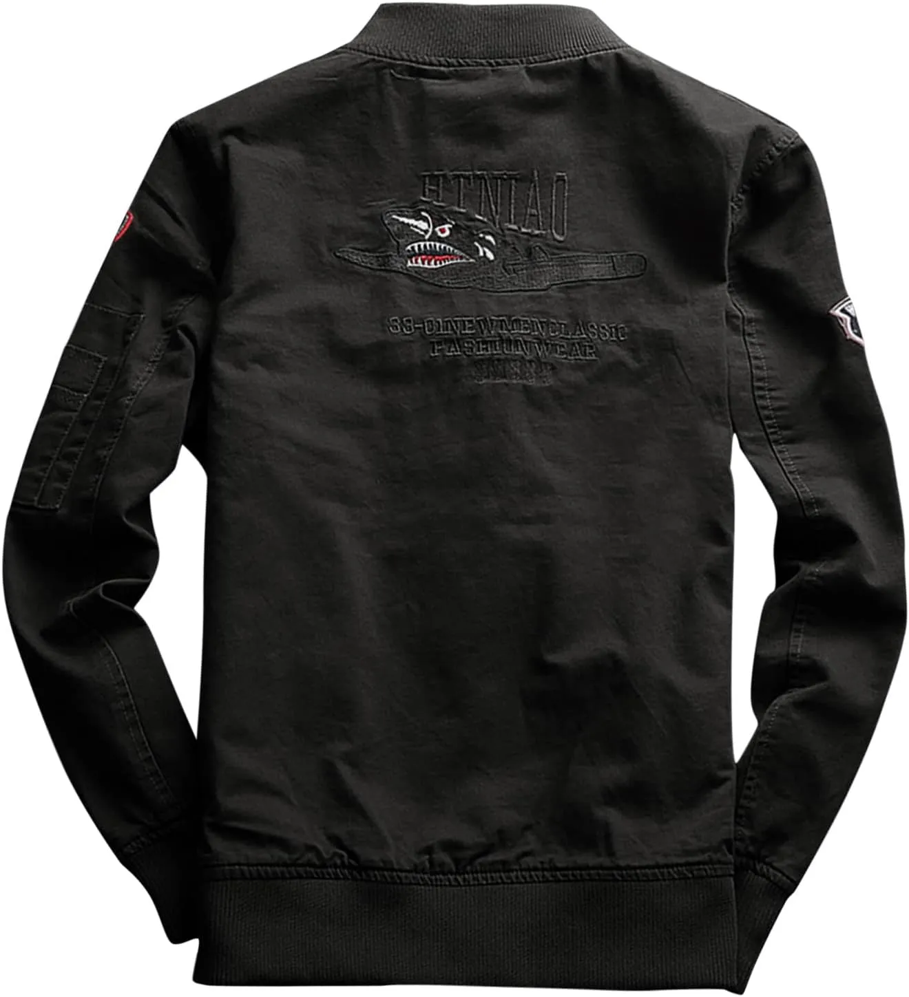 Mens Cotton Military Jackets USA American Flag Flight Bomber Jackets Lightweight Windbreakers Denim Cargo Coats