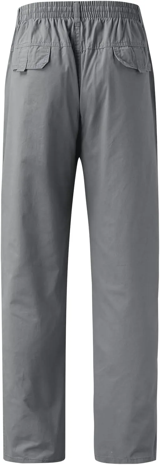 Men's Cotton Sweatpants Open Bottom Athletic Pants Running Training Jogging Gym Workout Trousers with Pockets