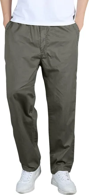 Men's Cotton Sweatpants Open Bottom Athletic Pants Running Training Jogging Gym Workout Trousers with Pockets