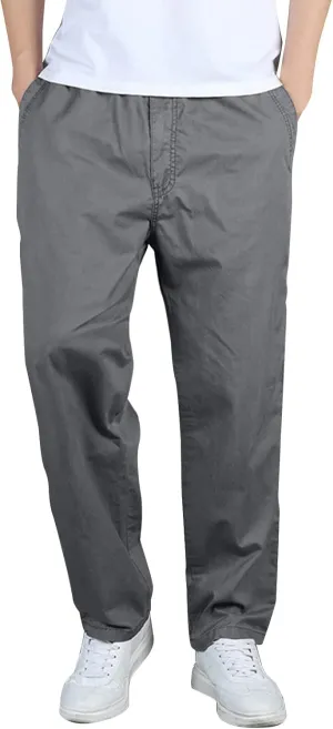 Men's Cotton Sweatpants Open Bottom Athletic Pants Running Training Jogging Gym Workout Trousers with Pockets