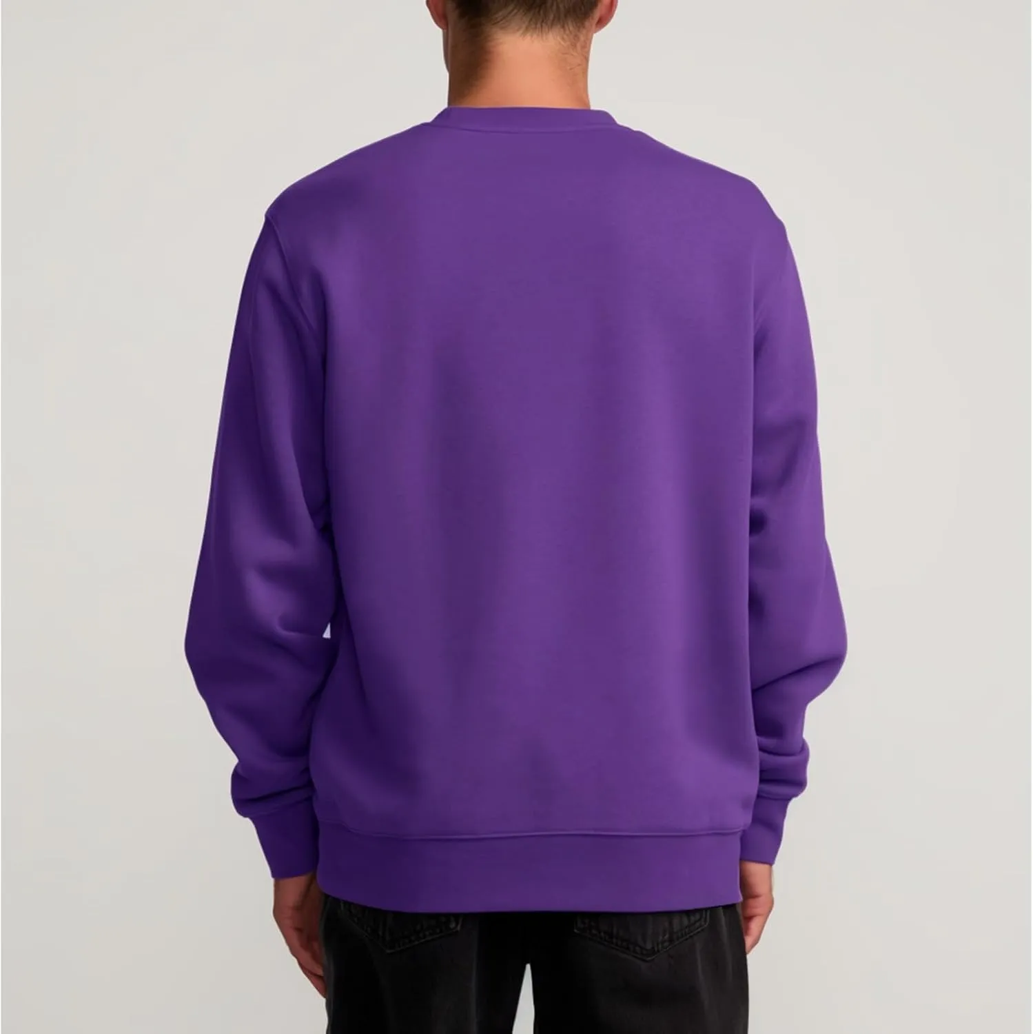 Men's Crewneck Sweatshirt Long Sleeve Fleece Sweatshirts Breathable Lightweight Crew Neck Pullover Sweatshirts