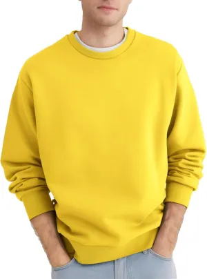 Men's Crewneck Sweatshirt Long Sleeve Fleece Sweatshirts Breathable Lightweight Crew Neck Pullover Sweatshirts