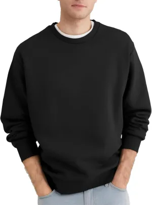 Men's Crewneck Sweatshirt Long Sleeve Fleece Sweatshirts Breathable Lightweight Crew Neck Pullover Sweatshirts