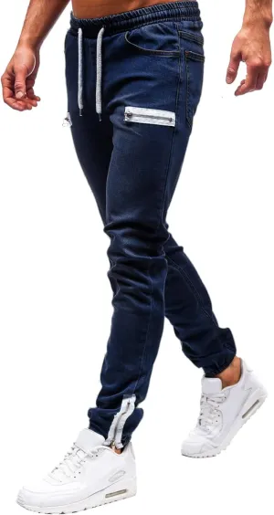 Men's Extreme Motion Athletic Pure Colour Jean with Zipper Pocket Jean Trouser Solid Fashion Comfort Flex Waist