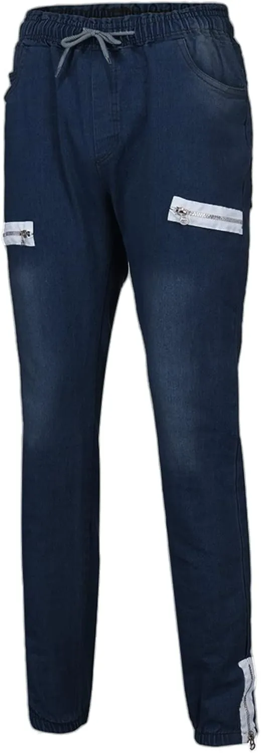 Men's Extreme Motion Athletic Pure Colour Jean with Zipper Pocket Jean Trouser Solid Fashion Comfort Flex Waist