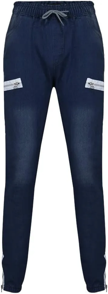 Men's Extreme Motion Athletic Pure Colour Jean with Zipper Pocket Jean Trouser Solid Fashion Comfort Flex Waist