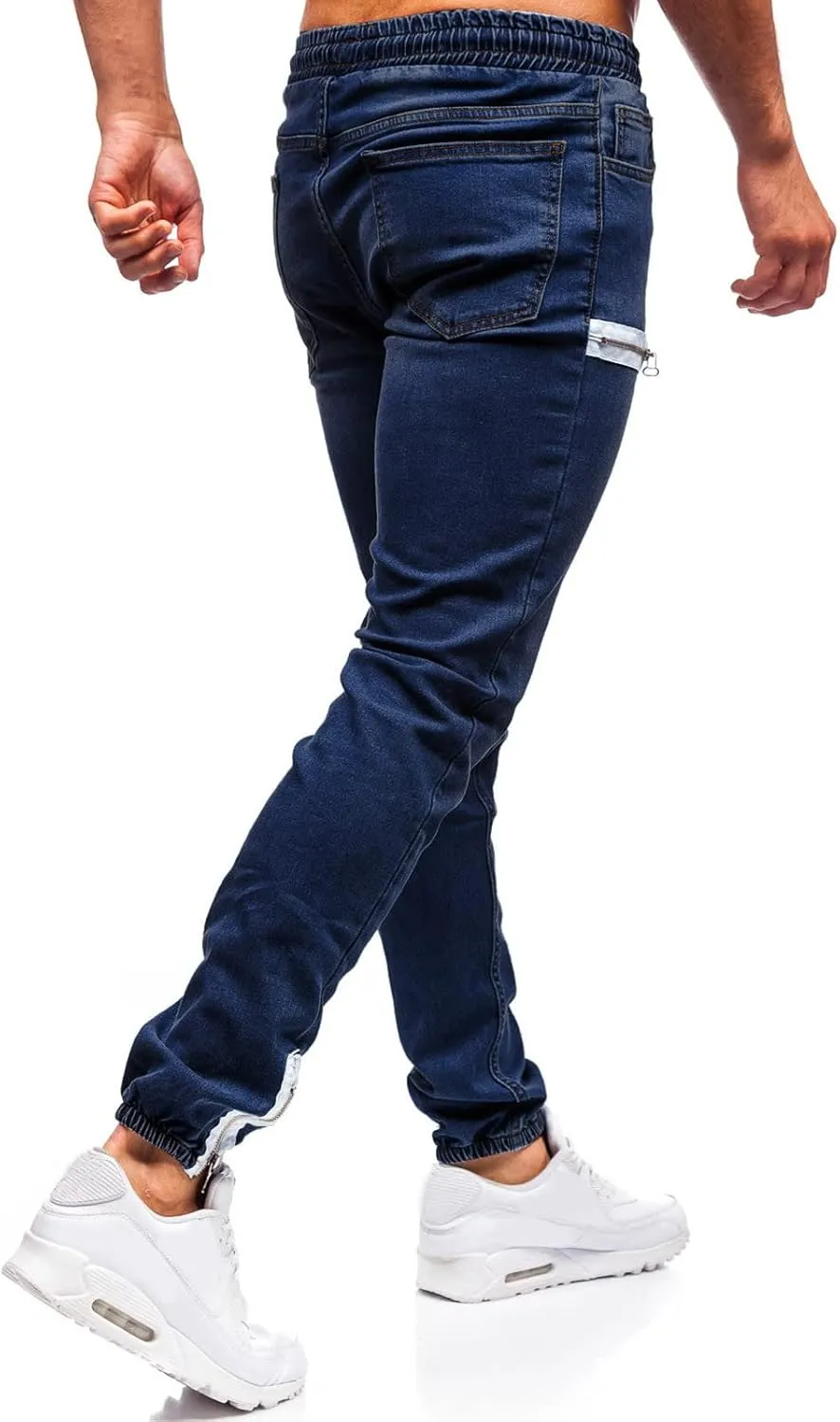 Men's Extreme Motion Athletic Pure Colour Jean with Zipper Pocket Jean Trouser Solid Fashion Comfort Flex Waist