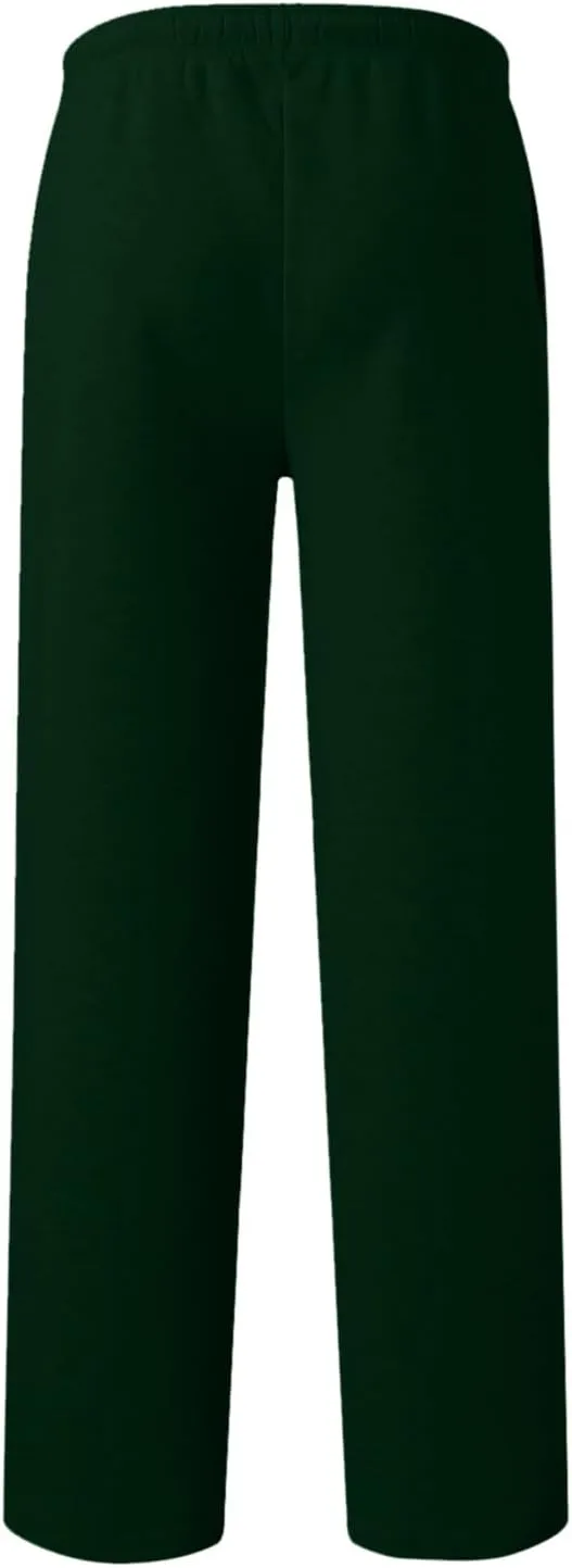 Men's Fleece Lined Sweatpants Wide Free Straight Leg Jogging Pants Workout High Waist Yoga Pants with Pockets