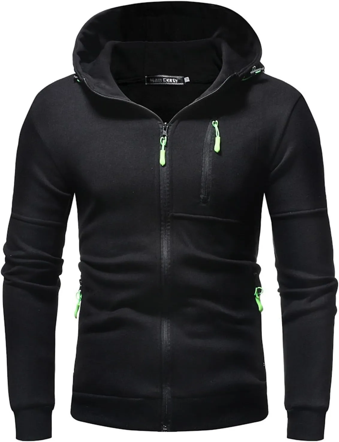 Mens Hoodies Casual with Zip Pockets Full Zip Long Sleeve Sweatshirt Sports Lightweight Hooded Jacket