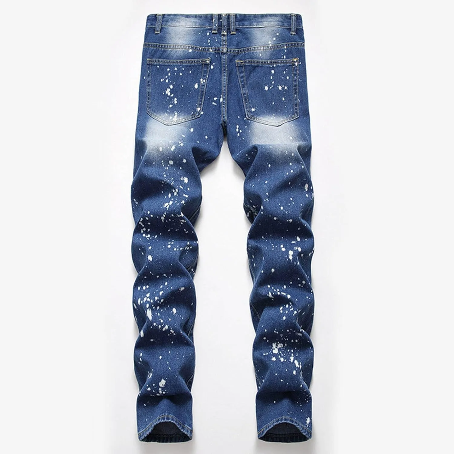 Mens Jeans and Summer Casual Ripped Jeans Straight Leg Plus Size Fashion Pants Distressed Trousers Pants Men Jeans