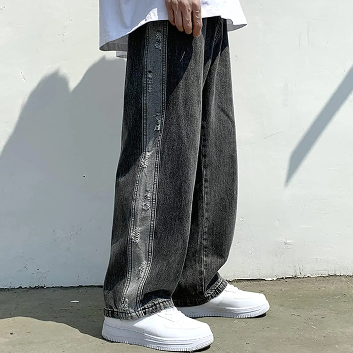 Mens Jeans Comfort Stretch Denim Straight Leg Relaxed Fit Jeans for Men Taper Jean Dark Blue Jeans for Men Jean