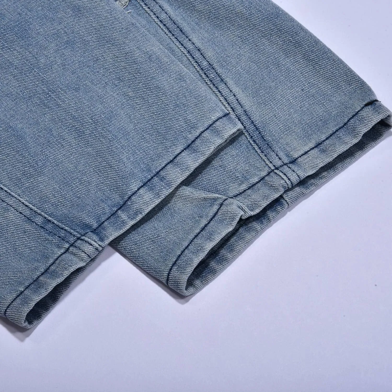 Mens Jeans Pants Stretch Denim Straight Leg Relaxed Fit Jeans for Men Flat Front Hidden Comfort Waistband Pant Jeans