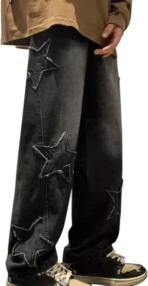Mens Jeans Pants Stretch Denim Straight Leg Relaxed Fit Jeans for Men Flat Front Hidden Comfort Waistband Pant Jeans
